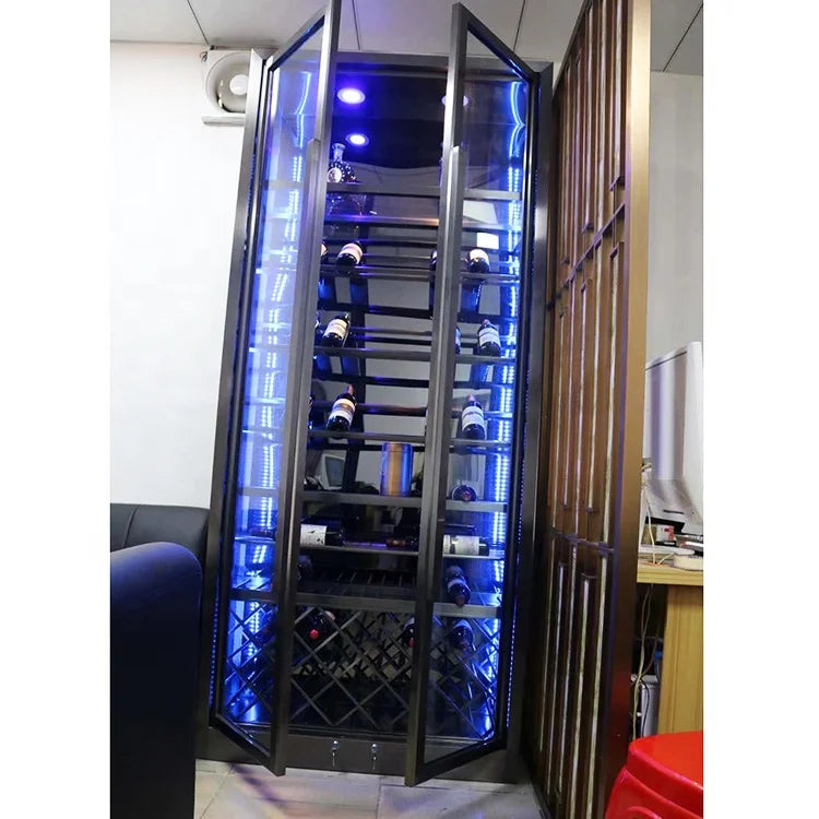 Champagne Refrigerator Gold Stainless Steel Wine Cabinet can Custom Wine Cellar