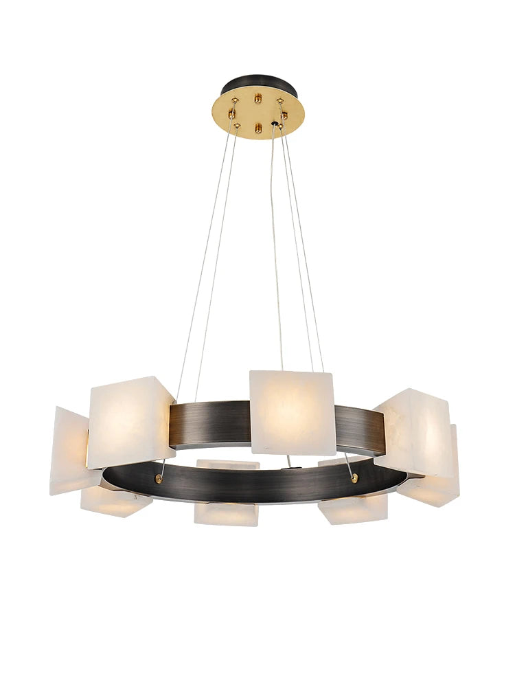 Chandelier, living room, study, villa, headlight, imported marble from Spain, modern and minimalist lighting decoration