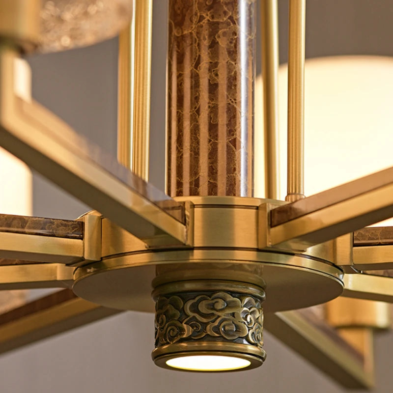 Chandelier villa living room dining room headlamp home Chinese style design bedroom lamps