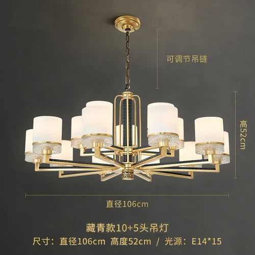 Chandelier villa living room dining room headlamp home Chinese style design bedroom lamps