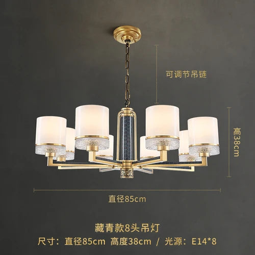 Chandelier villa living room dining room headlamp home Chinese style design bedroom lamps