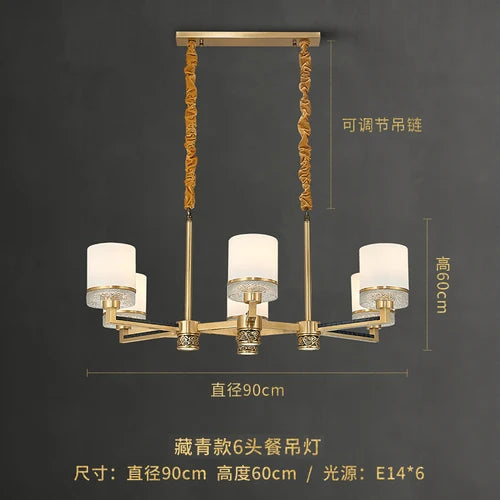 Chandelier villa living room dining room headlamp home Chinese style design bedroom lamps