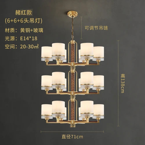 Chandelier villa living room dining room headlamp home Chinese style design bedroom lamps