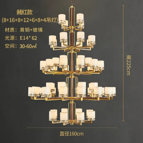 Chandelier villa living room dining room headlamp home Chinese style design bedroom lamps