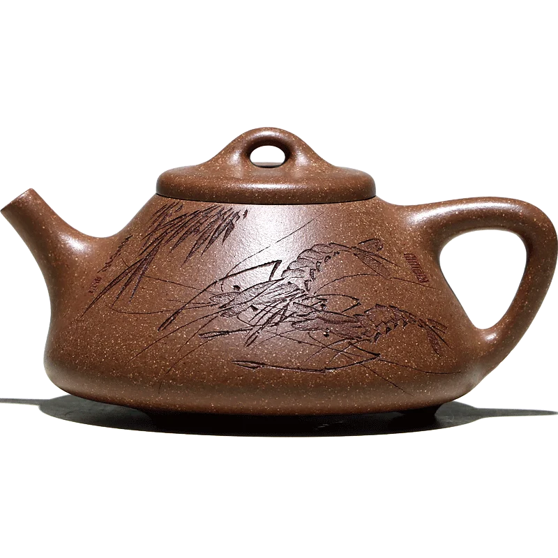 【 Changtao 】 Li Jianjun Handmade Purple Clay Pot Soaking Tea Pot, Original Mine, Osmanthus Sand Smelted Stone Ladle 220cc