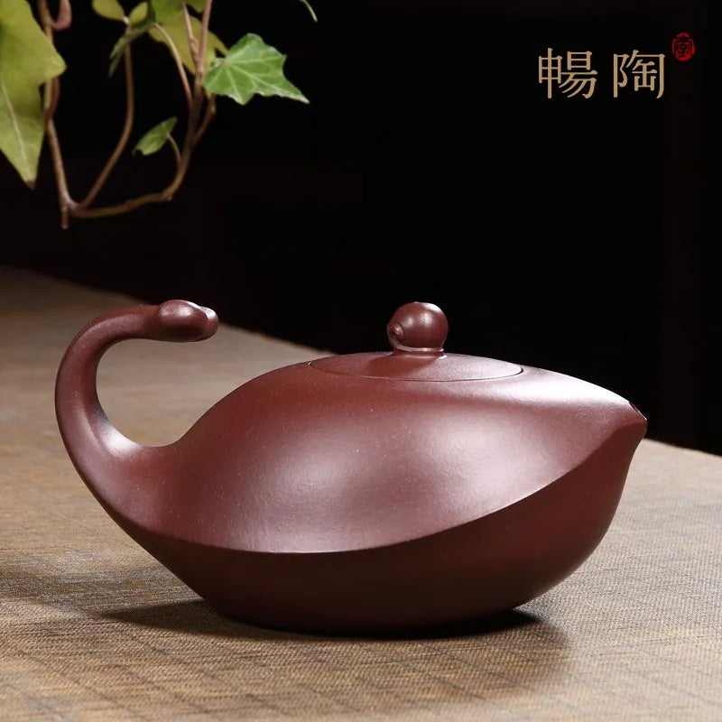 【 Changtao 】 National Ceramic Architecture Works: Yixing Handmade Tea Pot, Purple Clay Pot Set, Non Fish 340cc