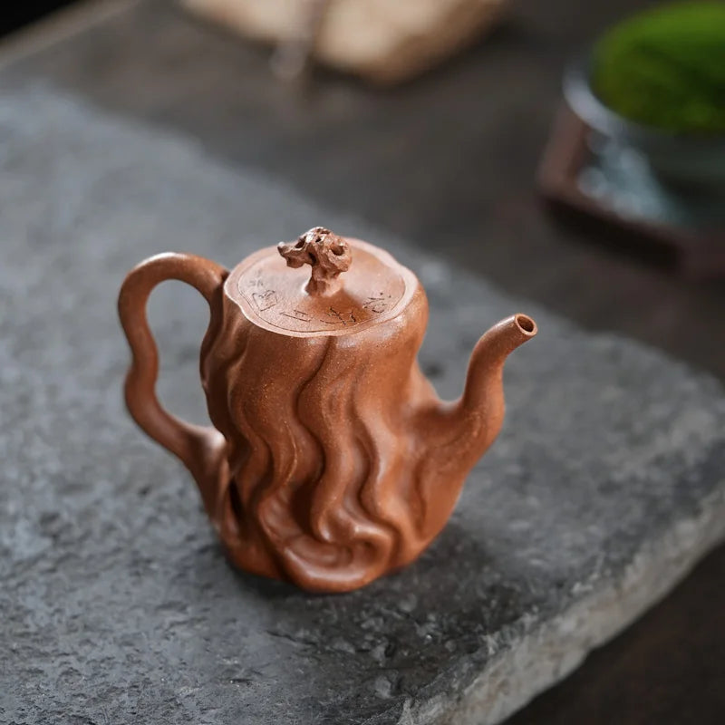 【 Changtao 】 Yixing Original Mine Purple Clay Pot Tea High End Handmade Ningyun Yellow Descending Slope Engraving Tree Stake