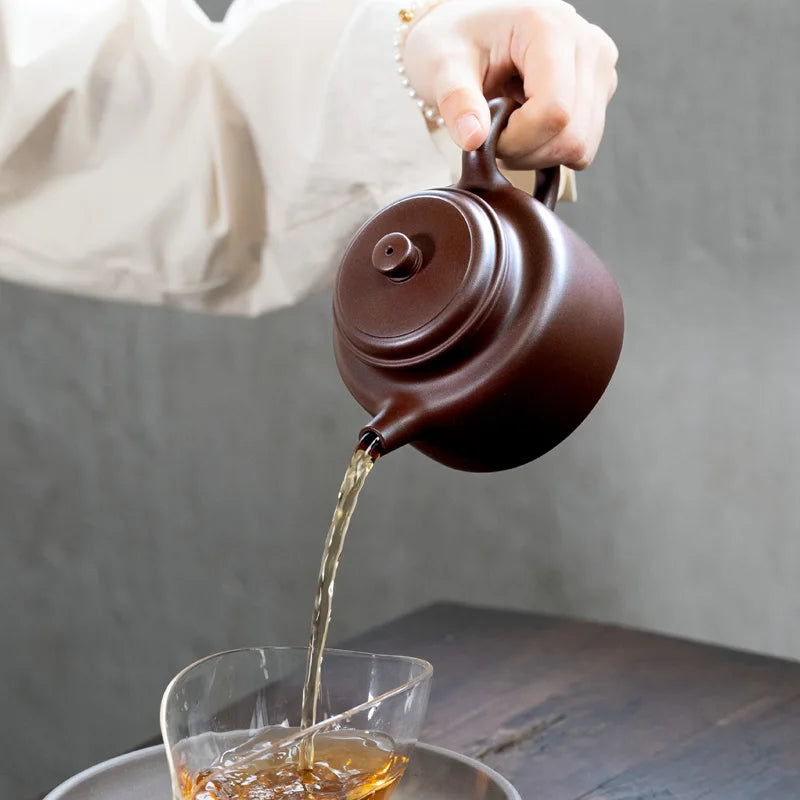 【 Changtao 】 Yixing Purple Clay Pot Fully Handmade Ceramic Construction Tea Family Collection De Zhong