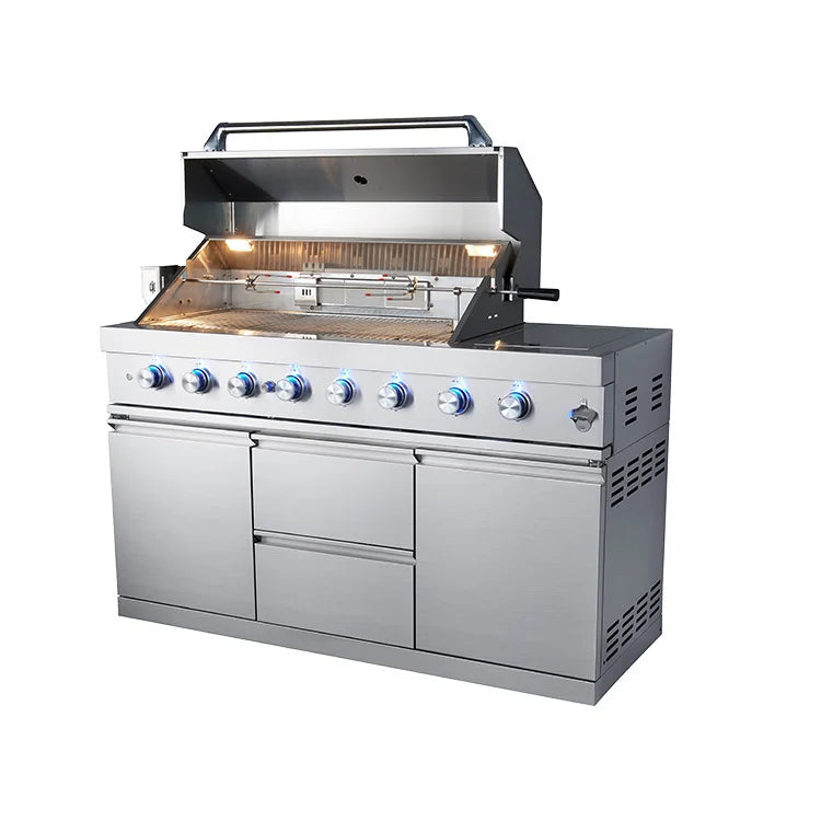 China Supplier Stainless Steel Camping BBQ Outdoor Kitchens Gas Cooking Barbecue Grill