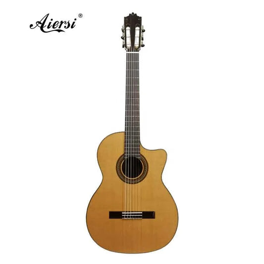 China stringed musical instruments Master luthiers make professional cutaway classical guitars