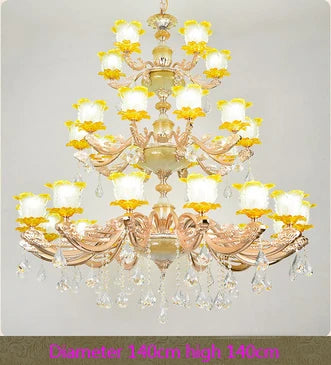 Chinese Ceramic Chandelier Villa hotel Crystal Lamps European Restaurant Crystal Chandelier Villa Complex Building Crystal Light