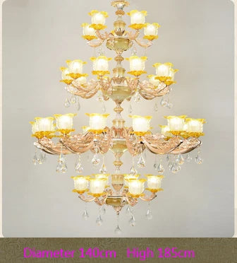 Chinese Ceramic Chandelier Villa hotel Crystal Lamps European Restaurant Crystal Chandelier Villa Complex Building Crystal Light