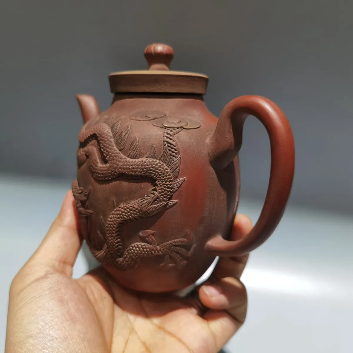 Chinese Yixing Zisha Clay Teapot  Dragon Phoenix Wine Pot Jingxi Shaobaiyuan 380ml