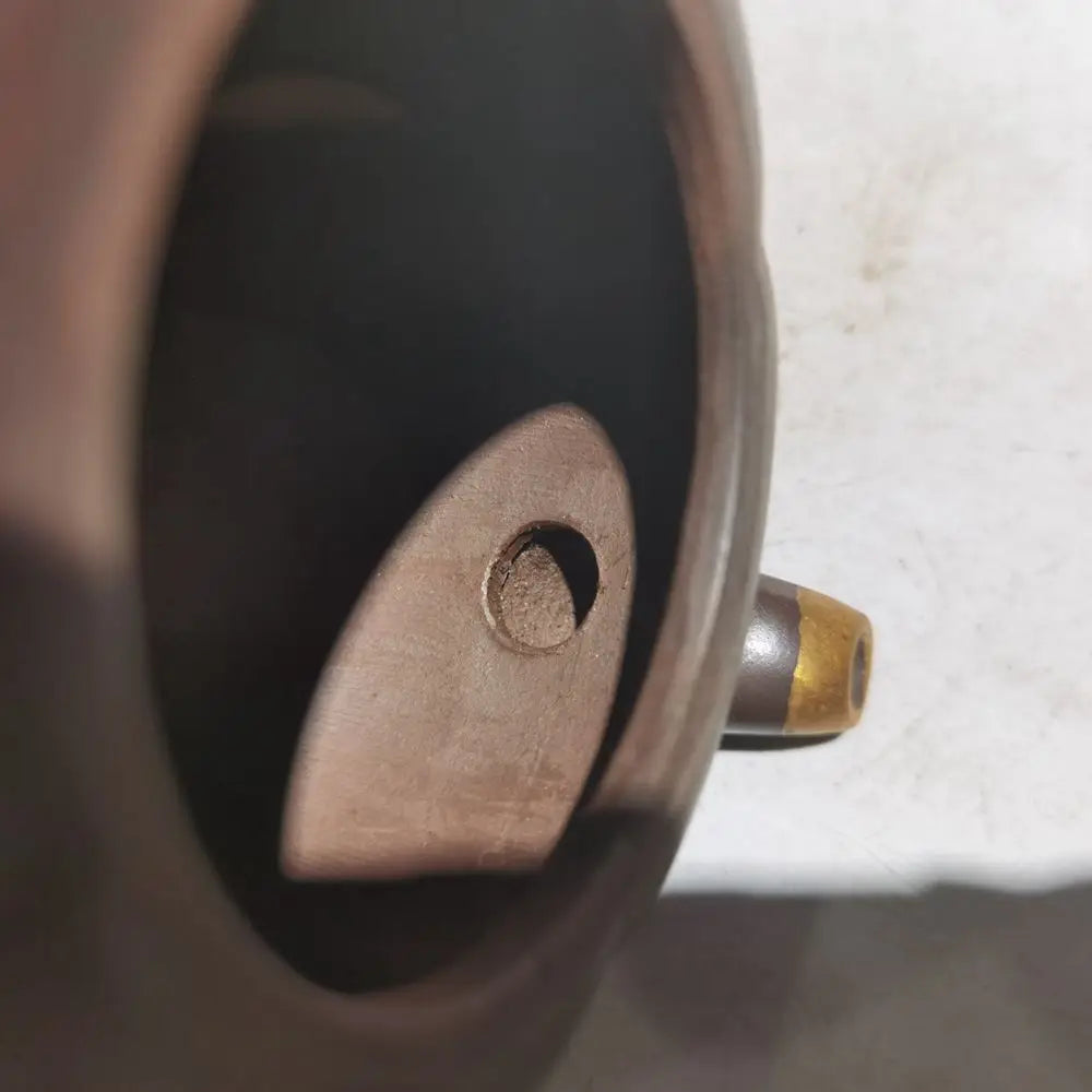 Chinese Yixing Zisha Clay Teapot  Golden painted persimmon round Pot by Emperor Qianlong 420ml