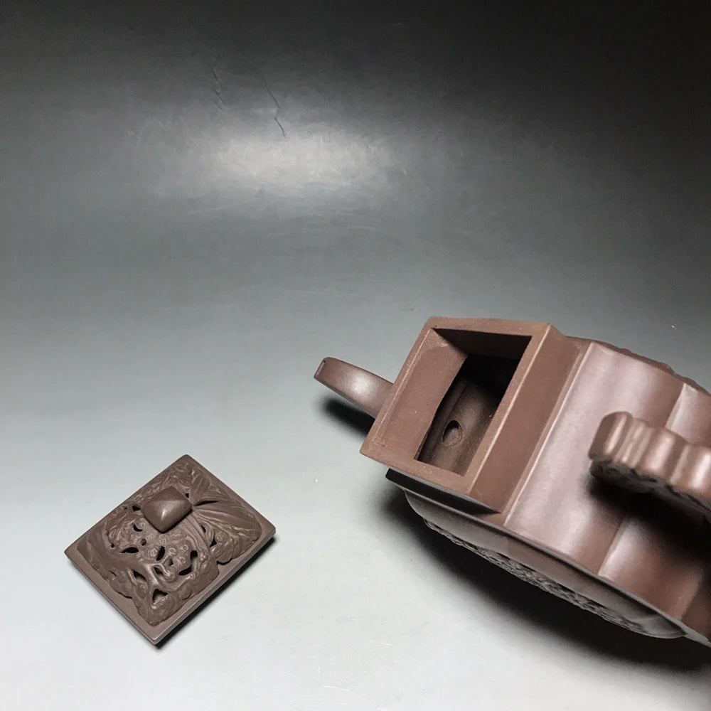 Chinese Yixing Zisha Clay Teapot  Hollow out pine bamboo plum Pot  as shown 650ml