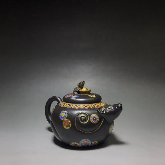 Chinese Yixing Zisha Clay Teapot  Rat Wealth Pot handmade by Chen Tao 320ml
