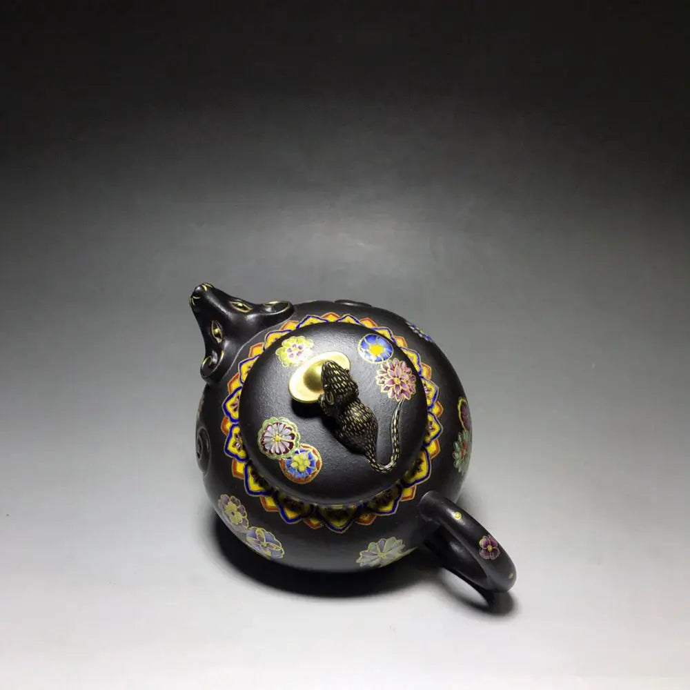 Chinese Yixing Zisha Clay Teapot  Rat Wealth Pot handmade by Chen Tao 320ml