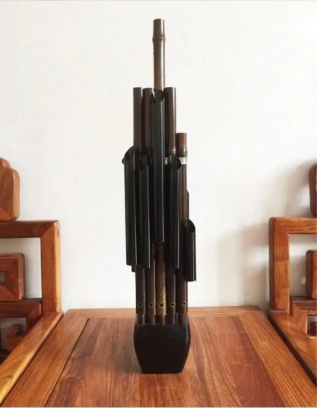 Chinese traditional Musical Instrument BAMBOO SHENG ancient reed pipe wind instrument sheng D tone 14-key purple bamboo sheng