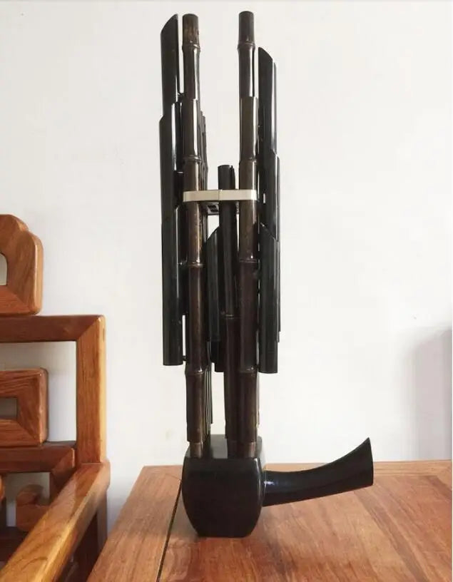 Chinese traditional Musical Instrument BAMBOO SHENG ancient reed pipe wind instrument sheng D tone 14-key purple bamboo sheng