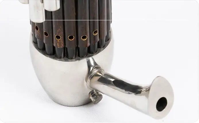 Chinese traditional Musical Instrument BAMBOO SHENG ancient reed pipe wind instrument sheng D tone 17-key white copper sheng
