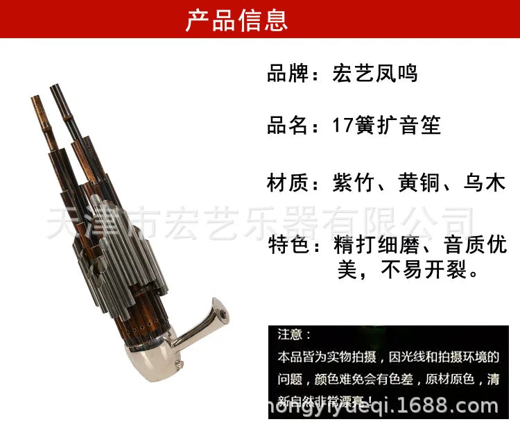 Chinese traditional Musical Instrument BAMBOO SHENG ancient reed pipe wind instrument sheng D tone 17-key purple bamboo sheng