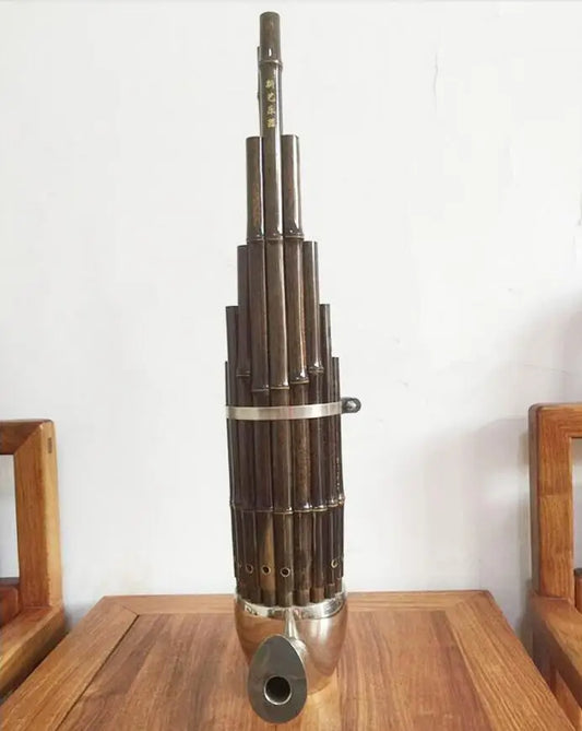 MMOOKA Chinese traditional Musical Instruments BAMBOO SHENG ancient reed pipe wind instrument sheng D tone 17 keys purple bamboo sheng