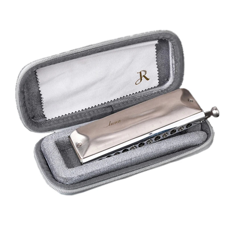 Chromatic Harmonica JDR Luna Harp Professional Armonica, Outdoor Musical Instruments,12 Holes Mouth Organ, Palladium Alloy Comb