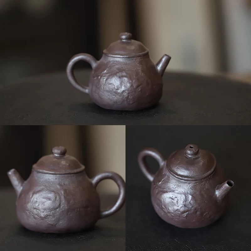 Chu. Kabu ExplorEs Objects Holds PurPle Clay Firewood To Make TeapoTs, Brew Tea Pots, And Sketch Pots. Handmade Bare Glazed