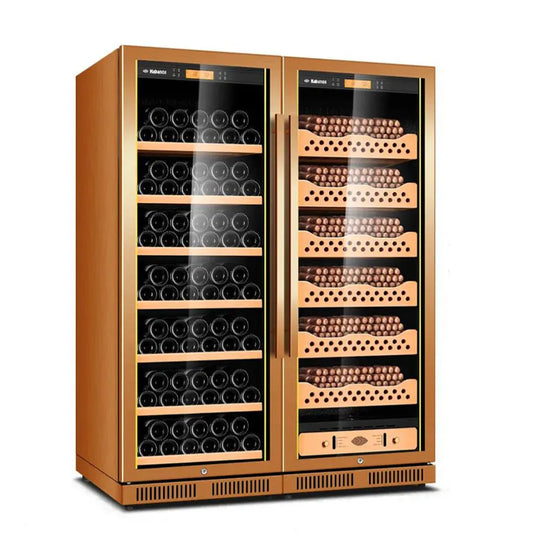 Cigar Cabinet Led Cigar Humidor Large Capacity Spanish Cedar Wood Luxury Cigar Cooler Constant Temperature and Humidity 168CT1