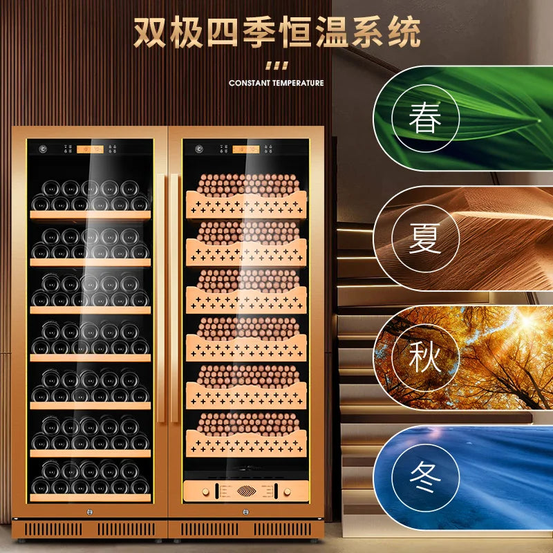 Cigar Humidor Constant Temperature and Humidity Stainless Steel Humidor Cigar Wine Cabinet Cigar Red Wine Independent CL-168CT1