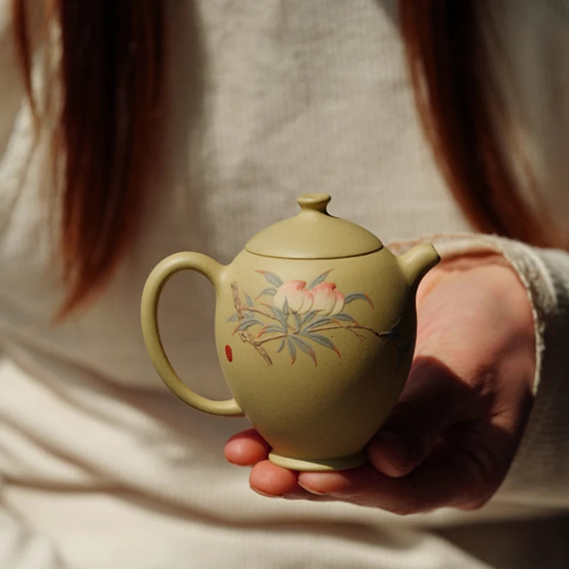 Clay Painting Huai Pot Raw Ore Benshan Green Mud Yixing Handmade Purple Clay Pot Kung Fu Teapot Sketch Pot 120cc