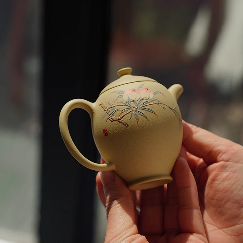 Clay Painting Huai Pot Raw Ore Benshan Green Mud Yixing Handmade Purple Clay Pot Kung Fu Teapot Sketch Pot 120cc