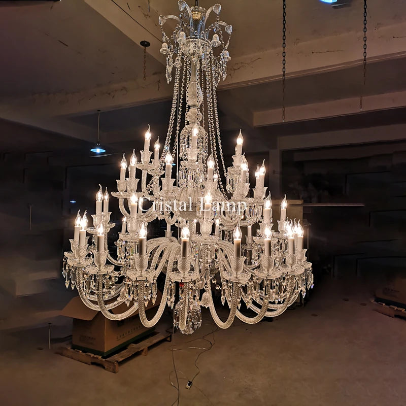 Clear Crystal Chandelier Custom Modern Large Villa Hotel Lustre Luxury Lamp