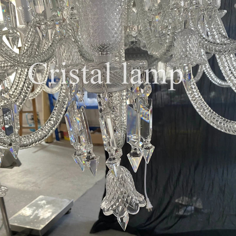 Clear Crystal Chandelier Custom Modern Large Villa Hotel Lustre Luxury Lamp