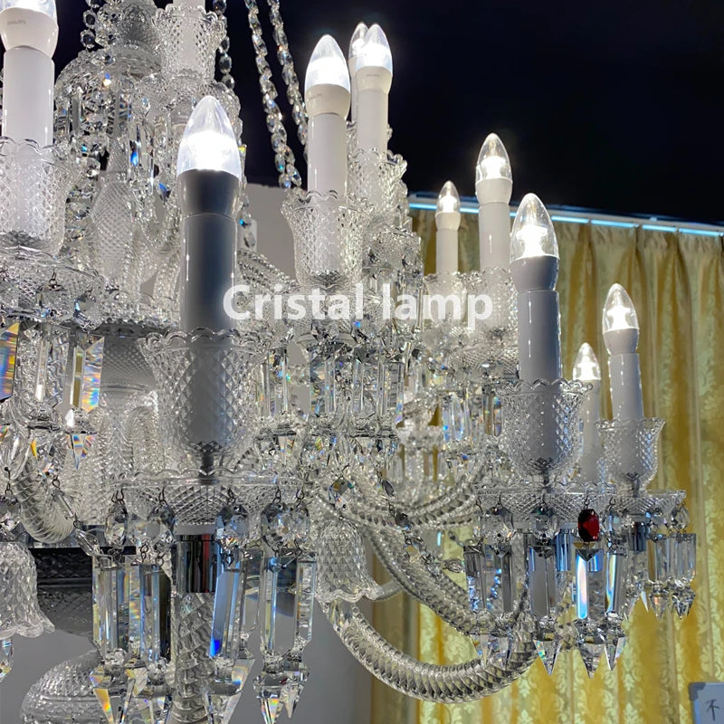 Clear Crystal Chandelier Custom Modern Large Villa Hotel Lustre Luxury Lamp