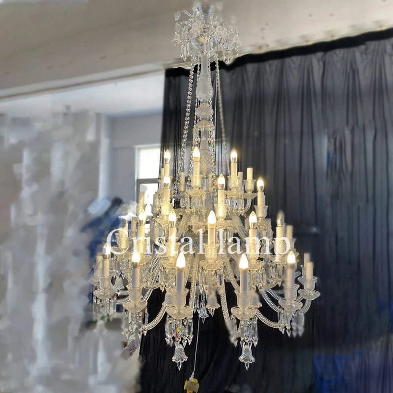 Clear Crystal Chandelier Custom Modern Large Villa Hotel Lustre Luxury Lamp