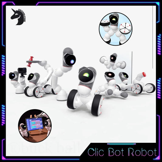 Clicbot Robot Master Suit Intelligent AI Accompany Puzzle Toys Program Modular Splicing Electronic Robot Desktop Pet Kid Present