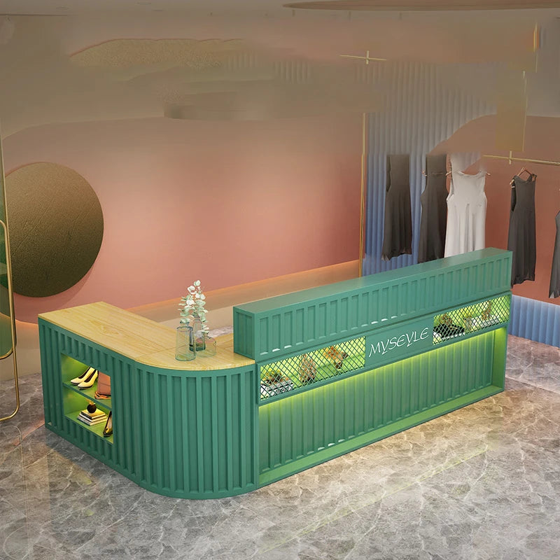 Clothing store cashier, commercial milk tea shop, shoe shop, bag and hair salon, reception counter, corner counter, beauty shop