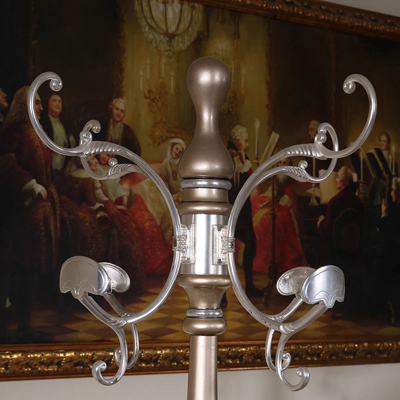 Coat rack, European style solid wood luxury classical storage shelf, bedroom storage shelf