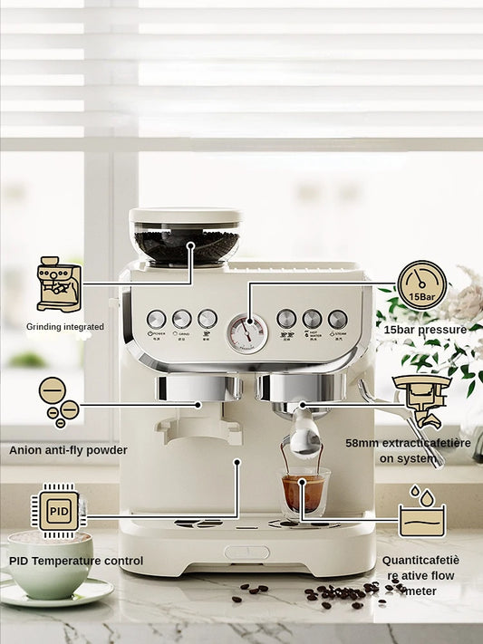 Coffee Machine Italian Full & Semi Automatic Household Cafetière Small Foam Grinding Integrated Smart Coffee Machine