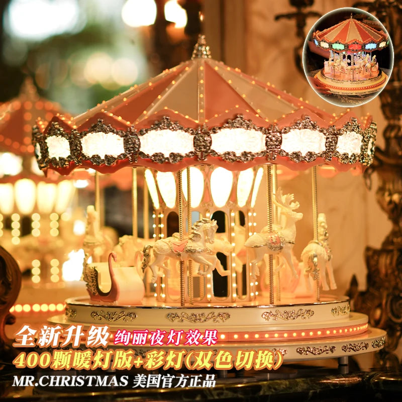 Color Carousel Music Box for Girl's Best Friend's Birthday Gift