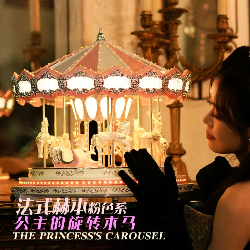 Color Carousel Music Box for Girl's Best Friend's Birthday Gift