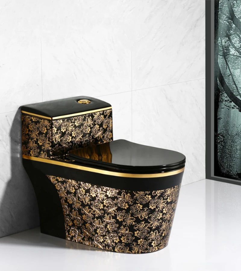 Colorful toilet, ceramic, European style connected body, personalized and creative water closet, bathroom
