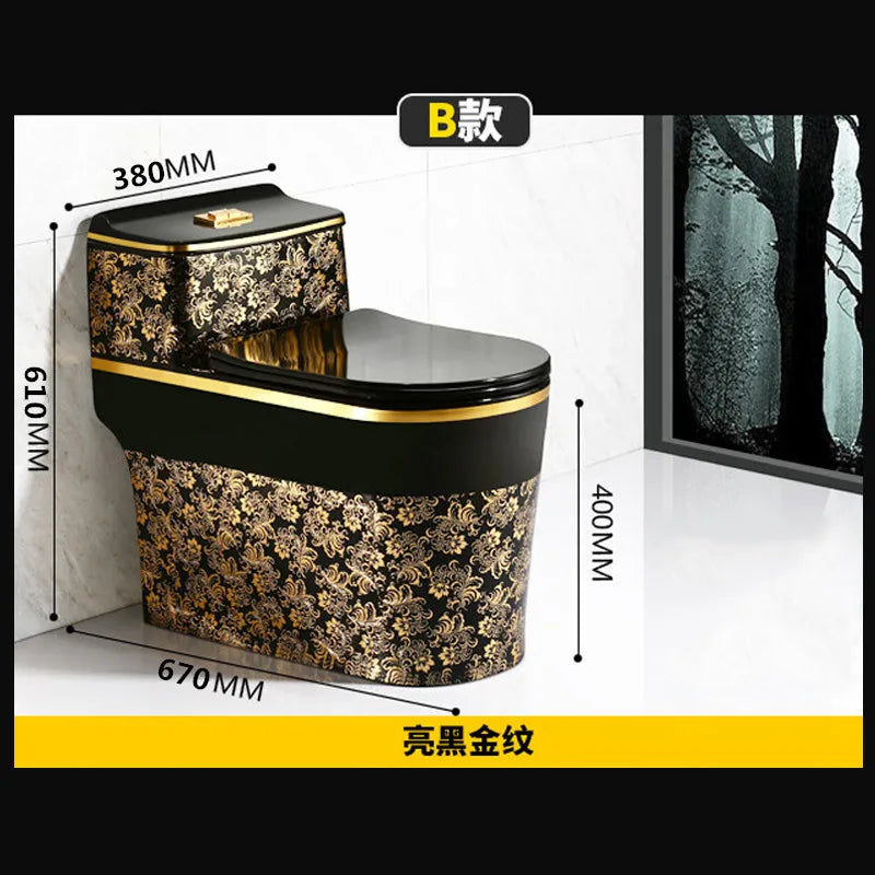 Colorful toilet, ceramic, European style connected body, personalized and creative water closet, bathroom