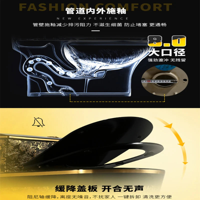 Colorful toilet, ceramic, European style connected body, personalized and creative water closet, bathroom