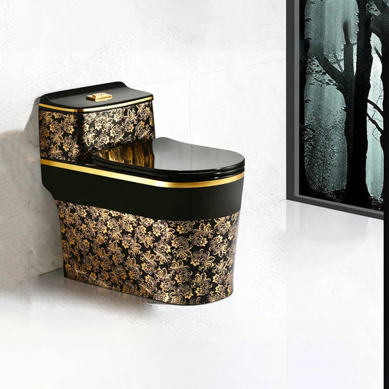Colorful toilet, ceramic, European style connected body, personalized and creative water closet, bathroom