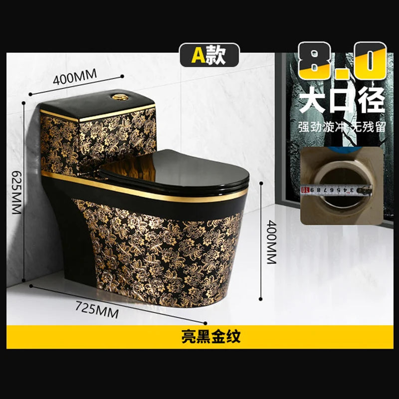 Colorful toilet, ceramic, European style connected body, personalized and creative water closet, bathroom
