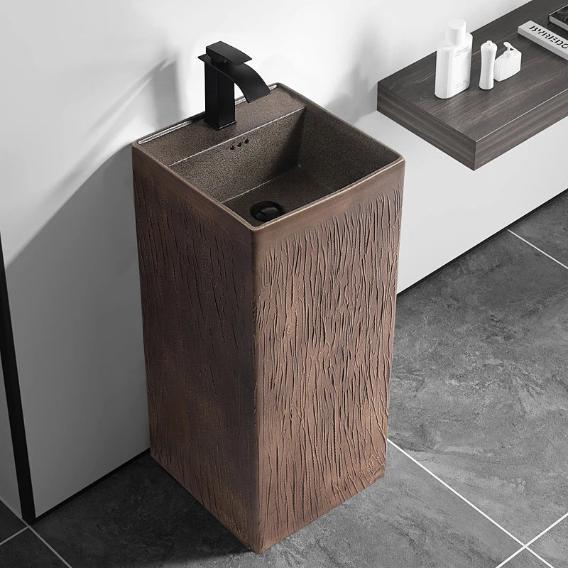 Column basin bathroom integrated column washbasin outdoor courtyard washbasin floor standing retro washbasin