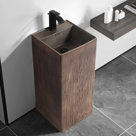 Column basin bathroom integrated column washbasin outdoor courtyard washbasin floor standing retro washbasin