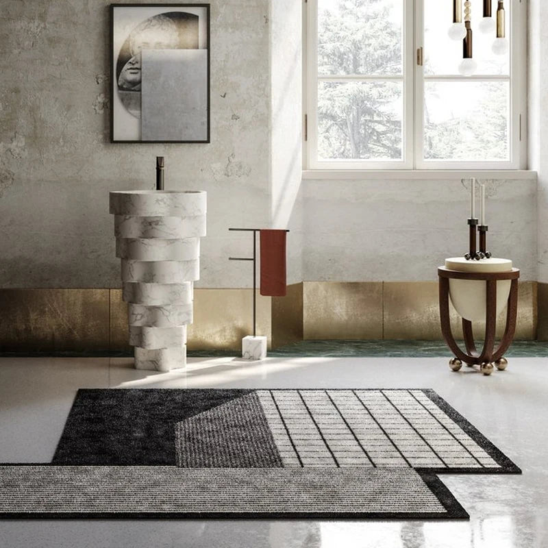 Column-integrated floor-standing carrara marble imperforate hotel art outdoor courtyard column washbasin